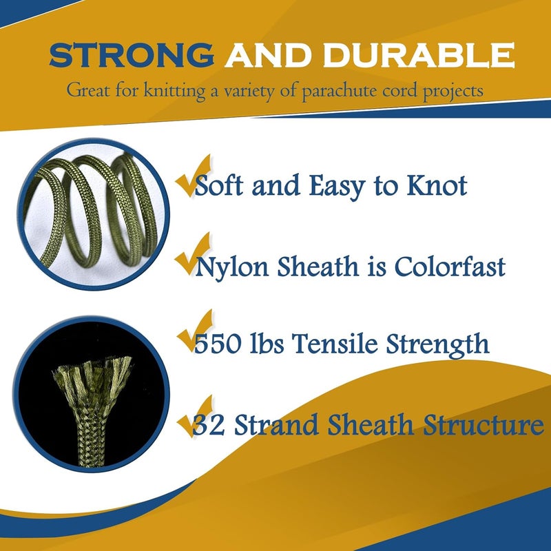 MONOBIN Paracord Rope 100FT for Making Paracord Projects, 4mm 7 Strand Parachute Cord for Lanyard, Survival Bracelets, Clothsline,Hiking - Image 4